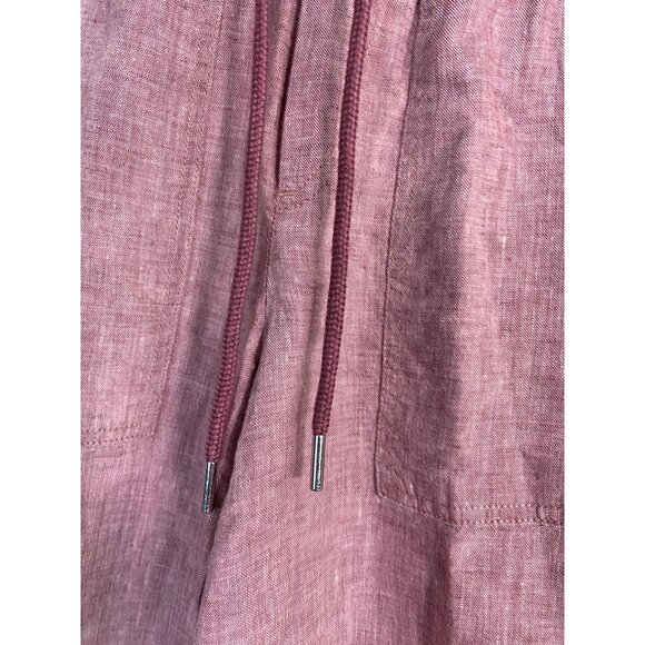 Athleta Womens Cabo Linen Wide leg Pants Size 2 Pink Drawstring Relaxed Fit - Picture 15 of 16